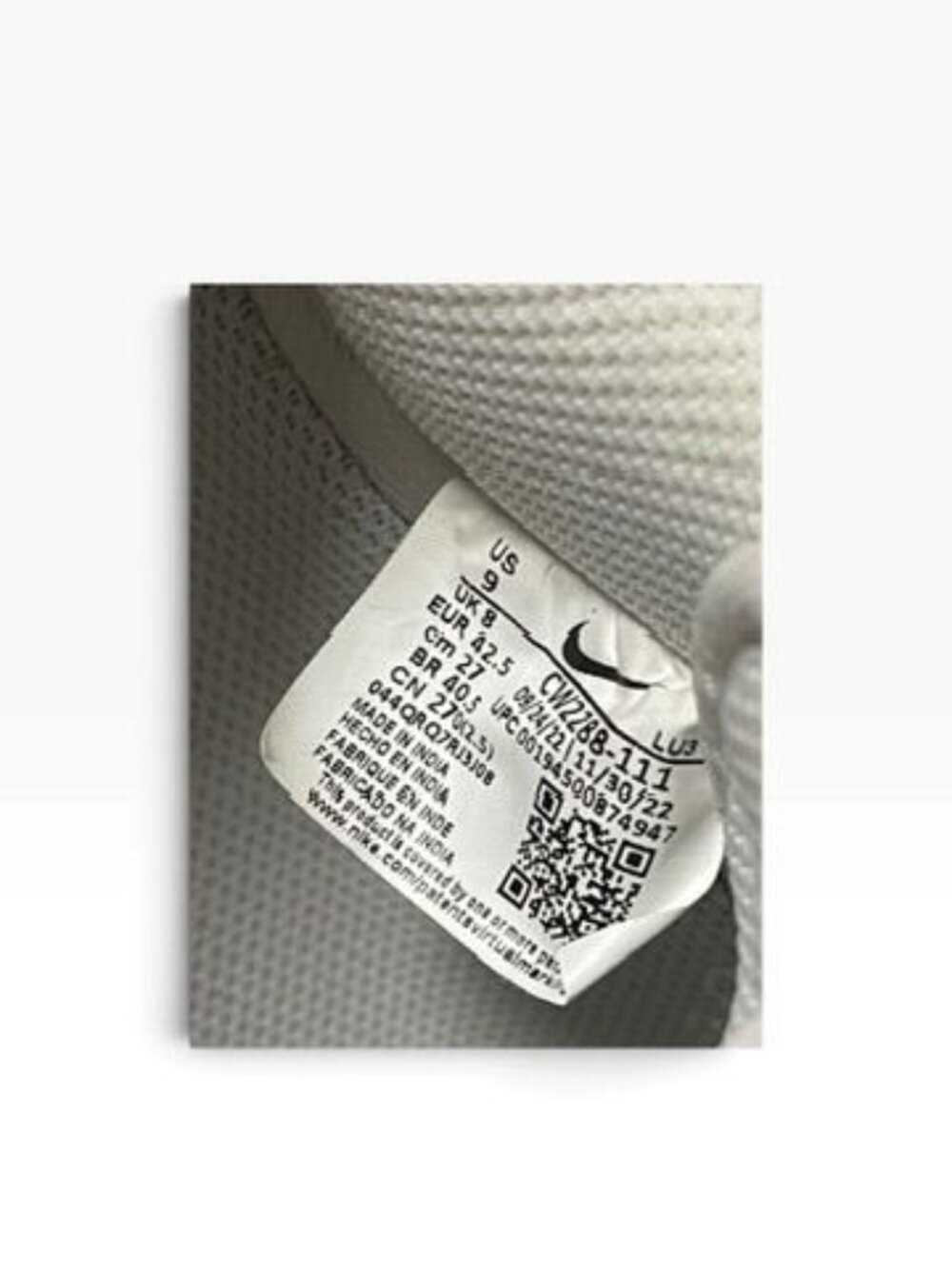 Nike Air Force 1 Low Off-White Cream Sneakers - Women’s Size 10.5 / Men’s 9 (CW2 - Picture 5 of 8